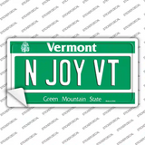 N Joy VT Vermont Novelty Sticker Decal Small