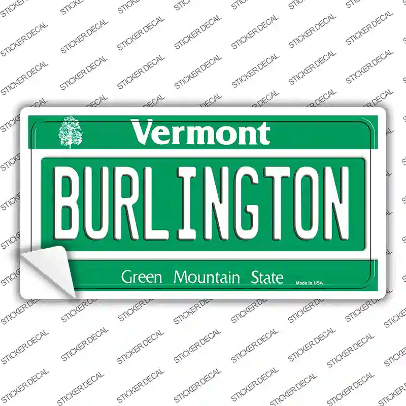 Burlington Vermont Novelty Sticker Decal Small