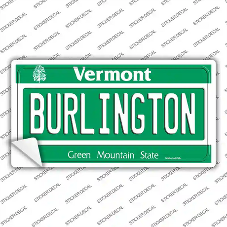 Burlington Vermont Novelty Sticker Decal Small