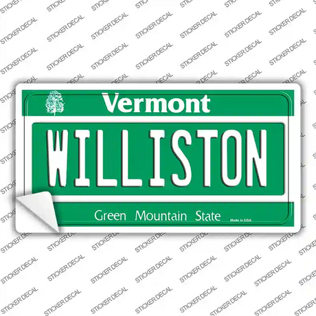 Williston Vermont Novelty Sticker Decal Small