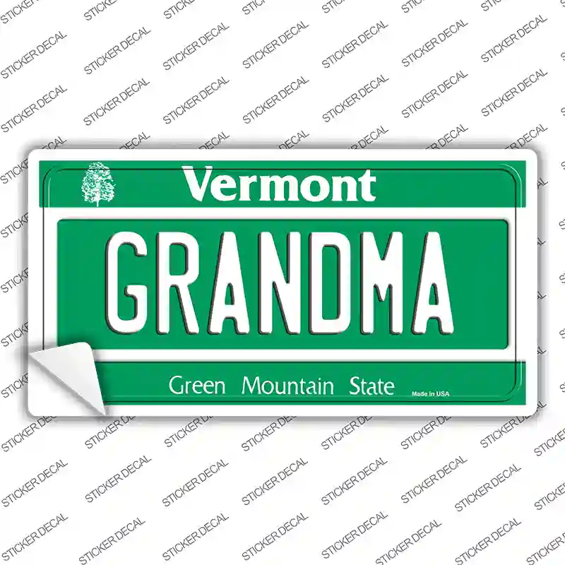 Grandma Vermont Novelty Sticker Decal Small