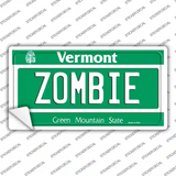 Zombie Vermont Novelty Sticker Decal Small