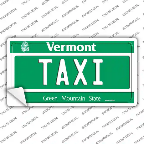 Taxi Vermont Novelty Sticker Decal Small