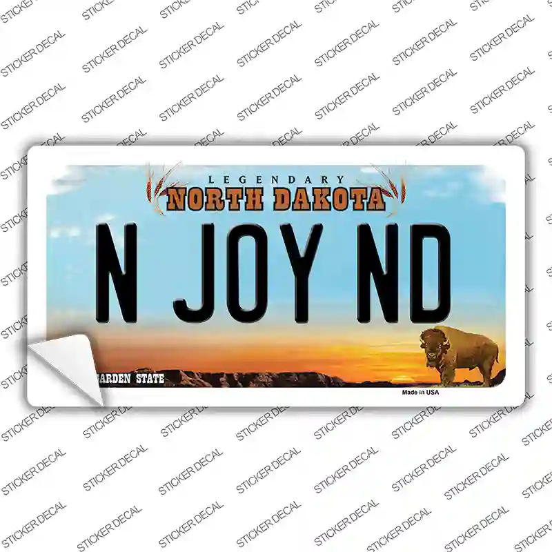 N Joy ND North Dakota Novelty Sticker Decal Small