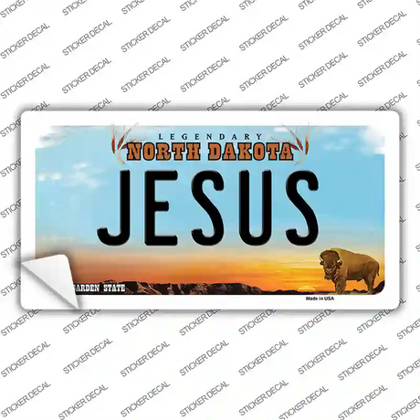 Jesus North Dakota Novelty Sticker Decal Small