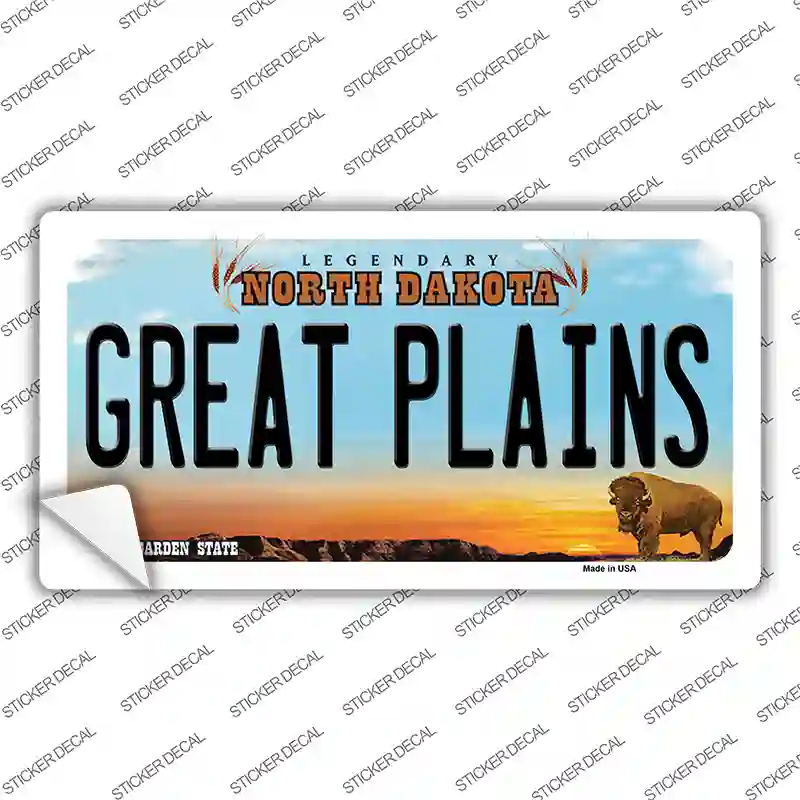 Great Plains North Dakota Novelty Sticker Decal Small