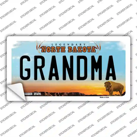 Grandma North Dakota Novelty Sticker Decal Small