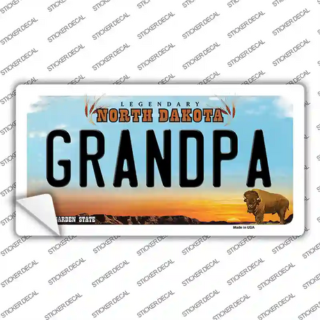 Grandpa North Dakota Novelty Sticker Decal Small