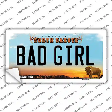 Bad Girl North Dakota Novelty Sticker Decal Small