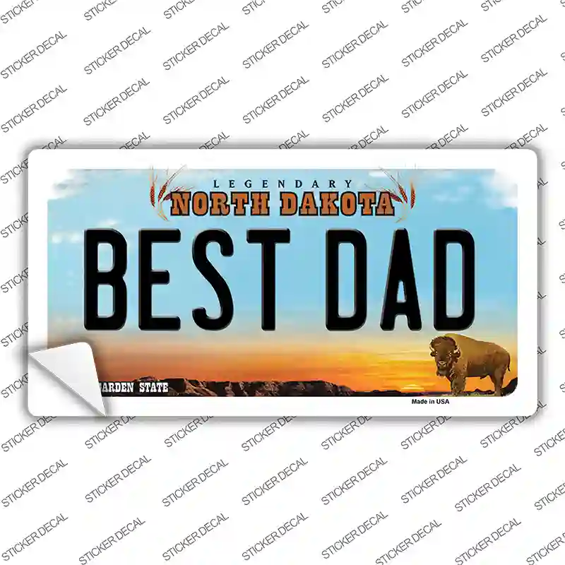 Best Dad North Dakota Novelty Sticker Decal Small