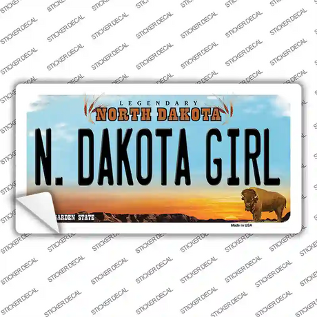 N Dakota Girl North Dakota Novelty Sticker Decal Small