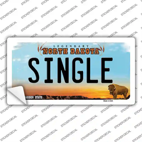 Single North Dakota Novelty Sticker Decal Small