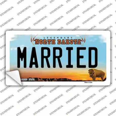 Married North Dakota Novelty Sticker Decal Small