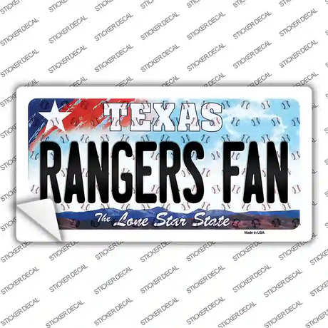 Rangers Fan Texas Novelty Sticker Decal Small