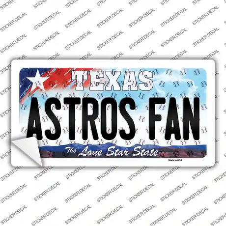 Astros Fan Texas Novelty Sticker Decal Small