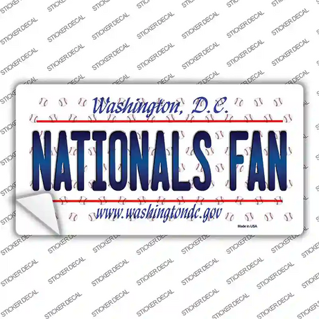 Nationals Fan Washington DC Novelty Sticker Decal Small