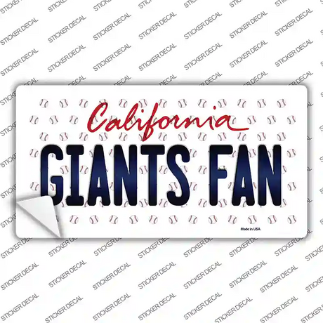 Giants Fan California Novelty Sticker Decal Small