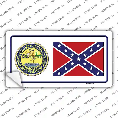 Confederate Flag Tennessee Seal Novelty Sticker Decal Small