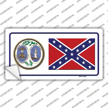 Confederate Flag South Carolina Seal Novelty Sticker Decal Small