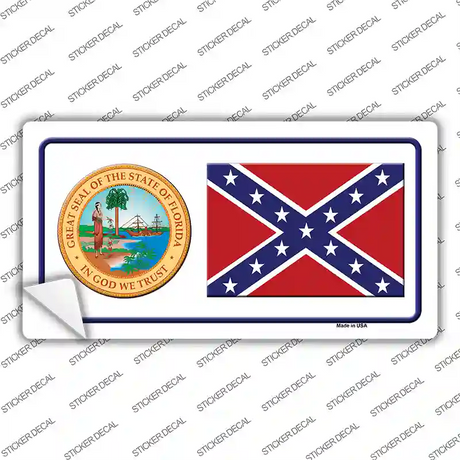 Confederate Flag Florida Seal Novelty Sticker Decal Small