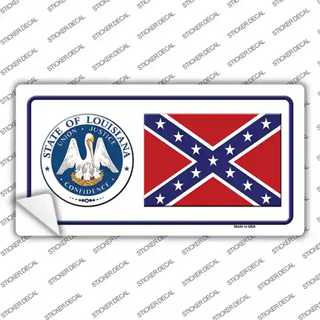 Confederate Flag Louisiana Seal Novelty Sticker Decal Small