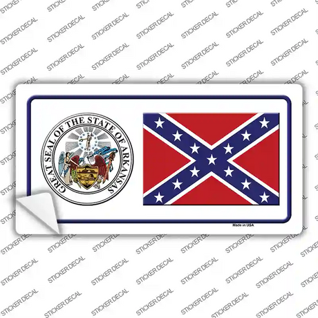 Confederate Flag Arkansas Seal Novelty Sticker Decal Small