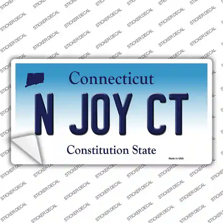 N Joy CT Connecticut Novelty Sticker Decal Small