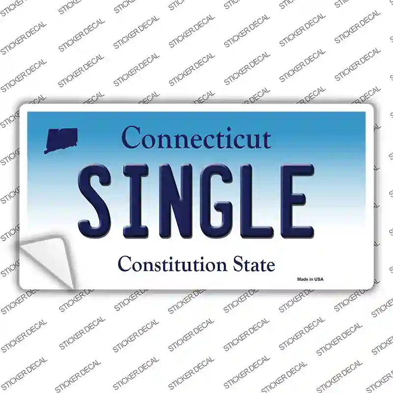 Single Connecticut Novelty Sticker Decal Small