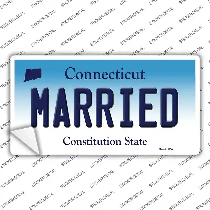 Married Connecticut Novelty Sticker Decal Small