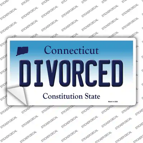 Divorced Connecticut Novelty Sticker Decal Small