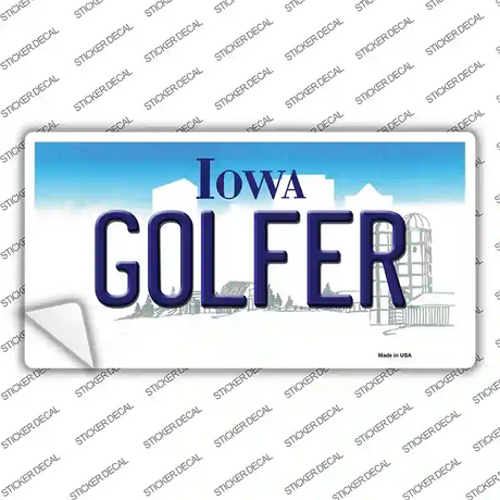 Golfer Iowa Novelty Sticker Decal Small