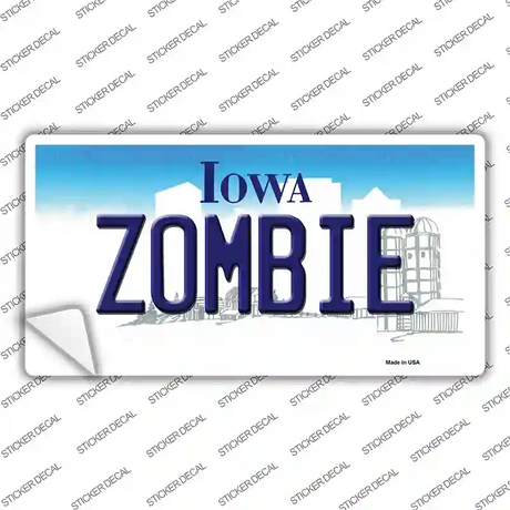 Zombie Iowa Novelty Sticker Decal Small