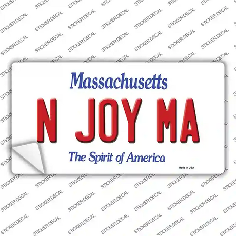 N Joy MA Massachusetts Novelty Sticker Decal Small