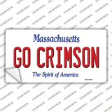 Go Crimson Massachusetts Novelty Sticker Decal Small