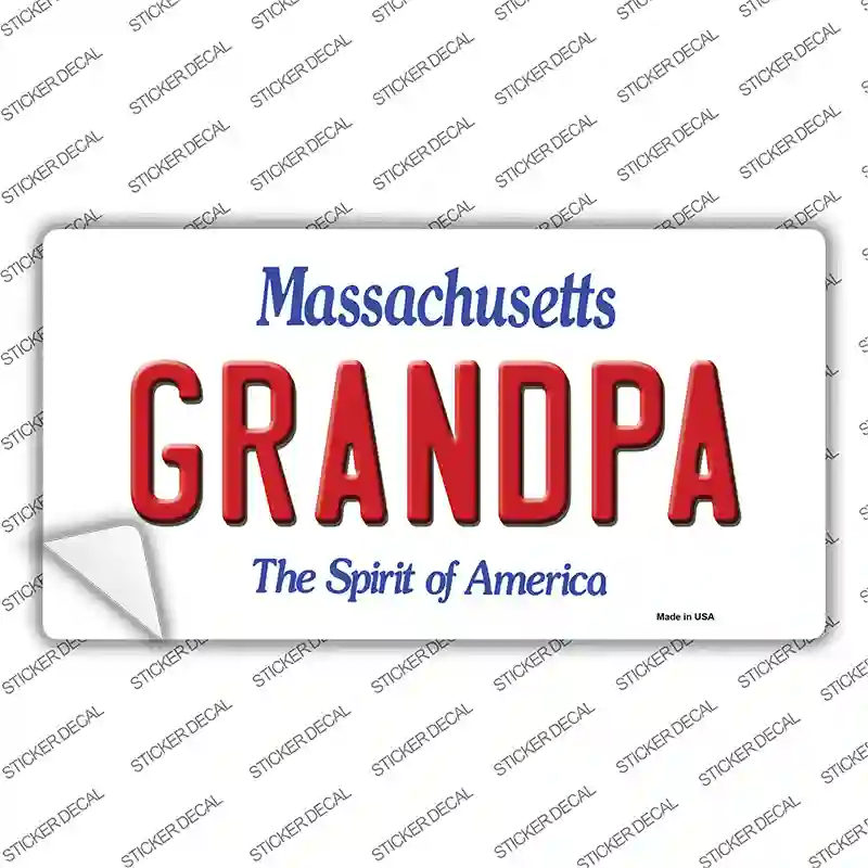 Grandpa Massachusetts Novelty Sticker Decal Small