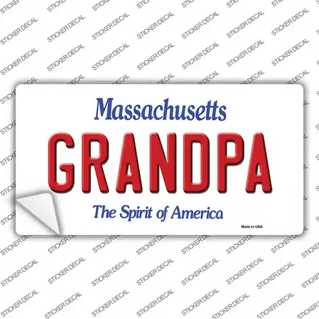 Grandpa Massachusetts Novelty Sticker Decal Small