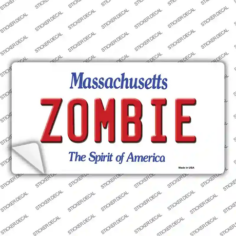 Zombie Massachusetts Novelty Sticker Decal Small