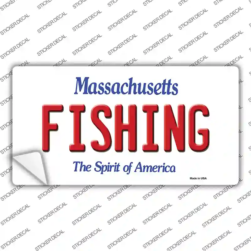 Fishing Massachusetts Novelty Sticker Decal Small