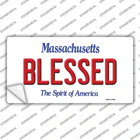 Blessed Massachusetts Novelty Sticker Decal Small