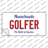 Golfer Massachusetts Novelty Sticker Decal Small