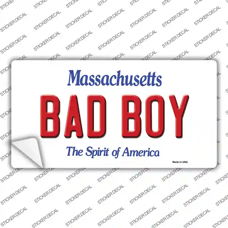 Bad Boy Massachusetts Novelty Sticker Decal Small