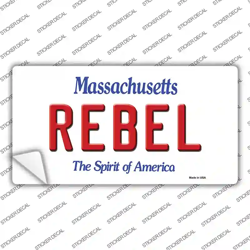 Rebel Massachusetts Novelty Sticker Decal Small