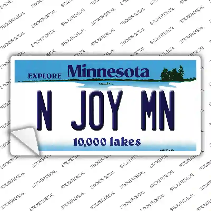 N Joy MN Minnesota Novelty Sticker Decal Small