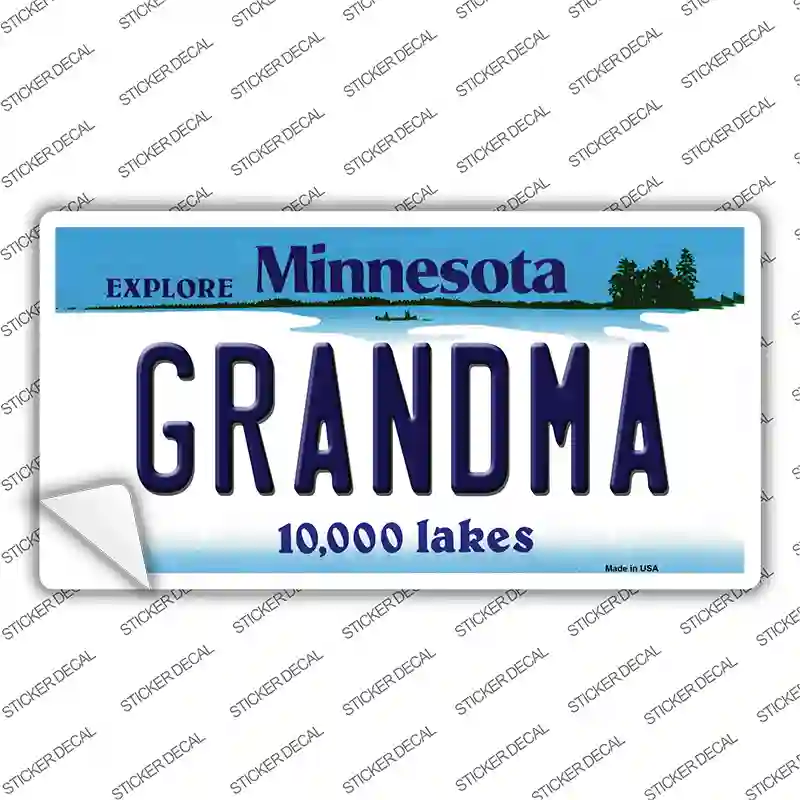 Grandma Minnesota State Novelty Sticker Decal Small