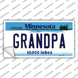 Grandpa Minnesota State Novelty Sticker Decal Small