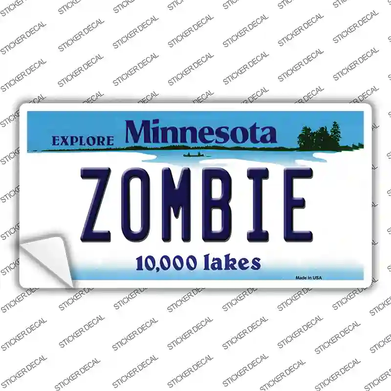 Zombie Minnesota State Novelty Sticker Decal Small