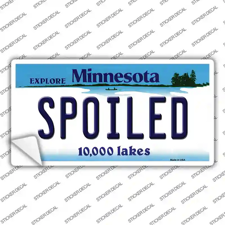 Spoiled Minnesota State Novelty Sticker Decal Small