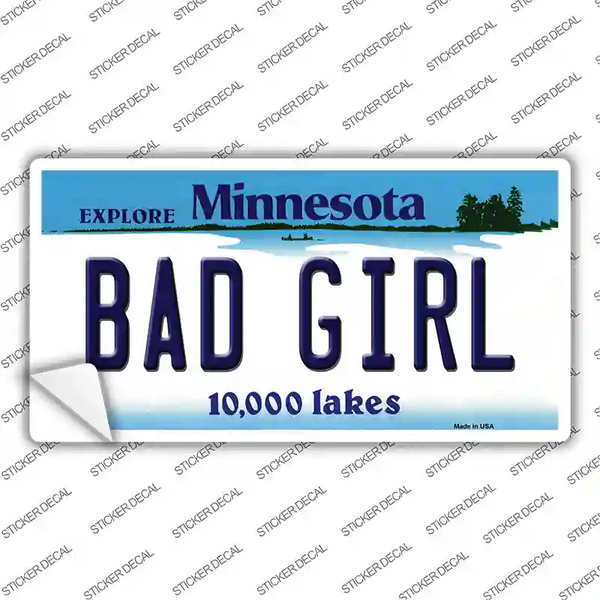 Bad Girl Minnesota State Novelty Sticker Decal | Smart Blonde