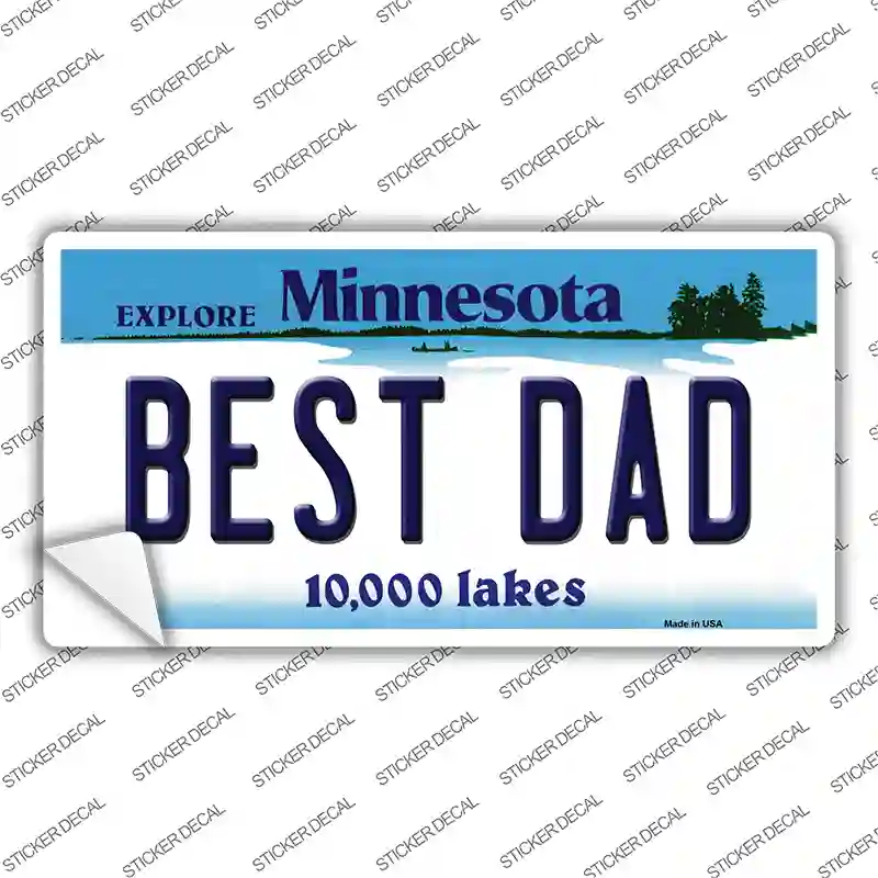 Best Dad Minnesota State Novelty Sticker Decal Small