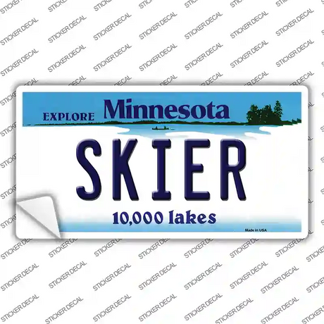 Skier Minnesota State Novelty Sticker Decal Small